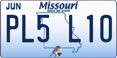 MO license plate PL5L1O