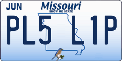 MO license plate PL5L1P