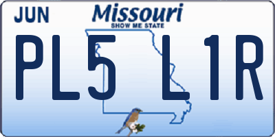 MO license plate PL5L1R