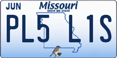 MO license plate PL5L1S