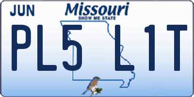 MO license plate PL5L1T