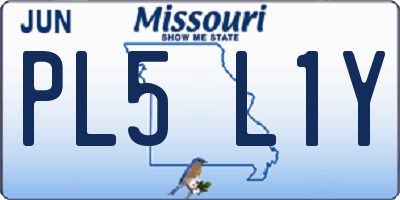 MO license plate PL5L1Y