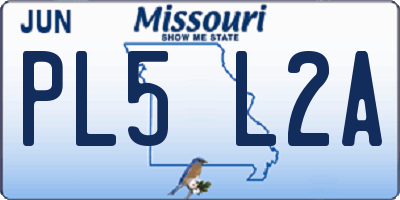 MO license plate PL5L2A
