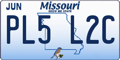 MO license plate PL5L2C