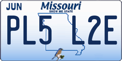 MO license plate PL5L2E