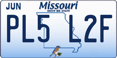 MO license plate PL5L2F