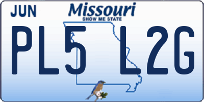 MO license plate PL5L2G