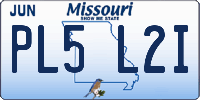 MO license plate PL5L2I