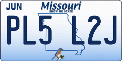 MO license plate PL5L2J
