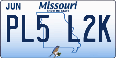 MO license plate PL5L2K