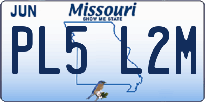 MO license plate PL5L2M