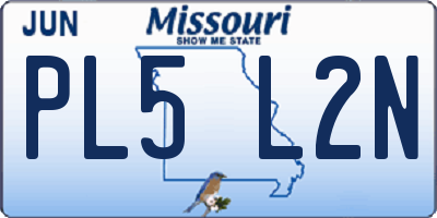 MO license plate PL5L2N