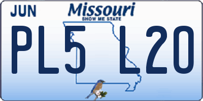 MO license plate PL5L2O