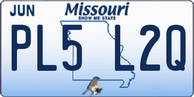 MO license plate PL5L2Q