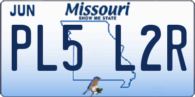 MO license plate PL5L2R