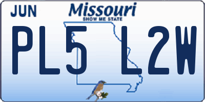 MO license plate PL5L2W