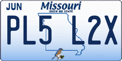 MO license plate PL5L2X