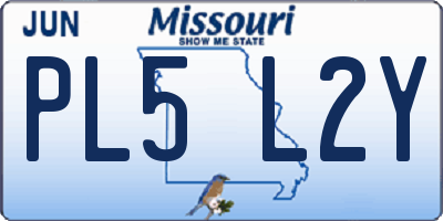 MO license plate PL5L2Y
