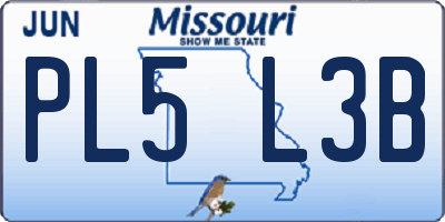 MO license plate PL5L3B