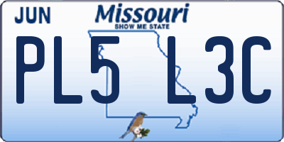 MO license plate PL5L3C