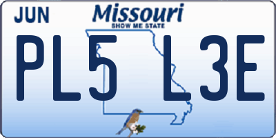 MO license plate PL5L3E