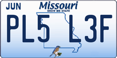 MO license plate PL5L3F
