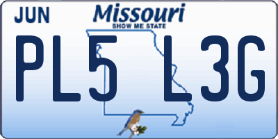 MO license plate PL5L3G