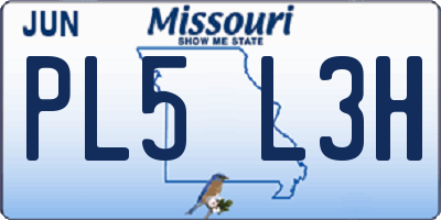 MO license plate PL5L3H