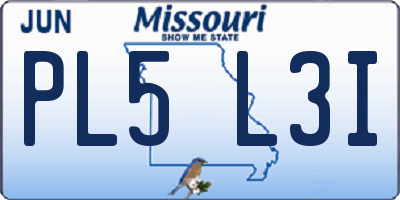 MO license plate PL5L3I