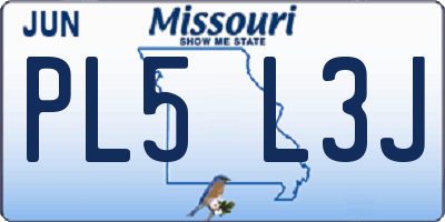 MO license plate PL5L3J