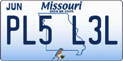 MO license plate PL5L3L