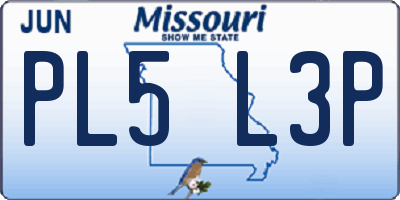 MO license plate PL5L3P