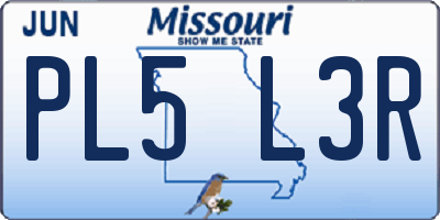 MO license plate PL5L3R