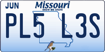 MO license plate PL5L3S