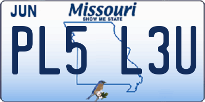MO license plate PL5L3U