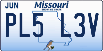 MO license plate PL5L3V