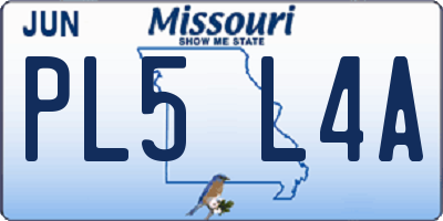 MO license plate PL5L4A