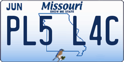 MO license plate PL5L4C