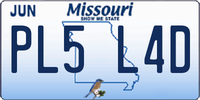 MO license plate PL5L4D