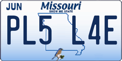 MO license plate PL5L4E