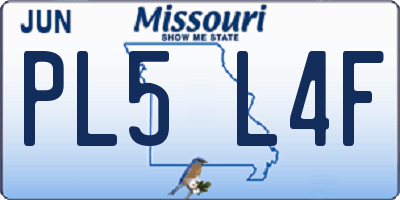 MO license plate PL5L4F