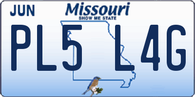 MO license plate PL5L4G