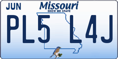 MO license plate PL5L4J