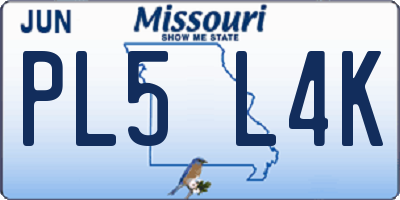 MO license plate PL5L4K