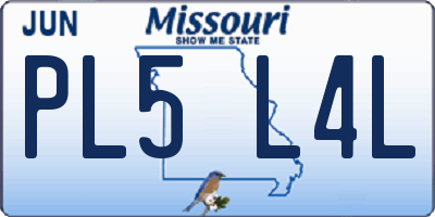 MO license plate PL5L4L