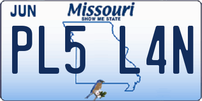 MO license plate PL5L4N