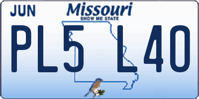 MO license plate PL5L4O