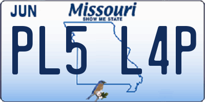 MO license plate PL5L4P