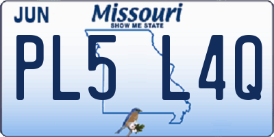 MO license plate PL5L4Q