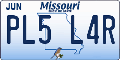 MO license plate PL5L4R